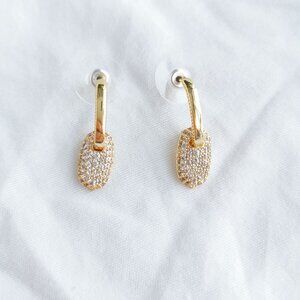 Kendra Scott Bailey White CZ Gold Pave Earrings